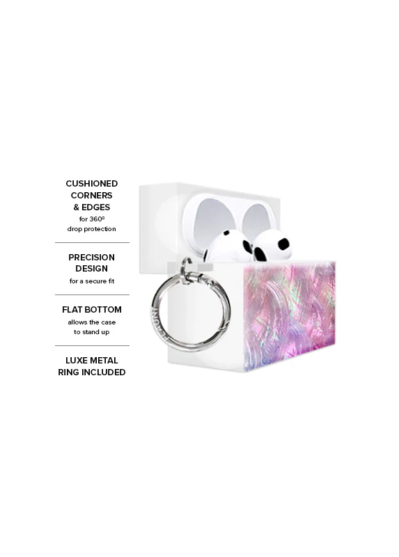 SQUARE® Pink Mother of Pearl AirPods Case - Image 3