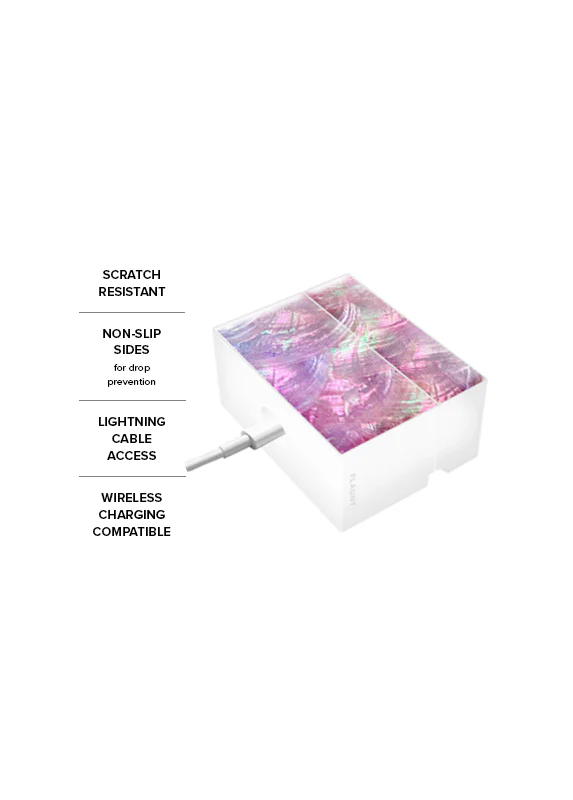 SQUARE® Pink Mother of Pearl AirPods Case - Image 4