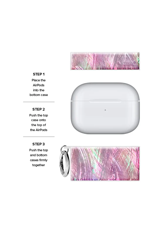 SQUARE® Pink Mother of Pearl AirPods Case - Image 5
