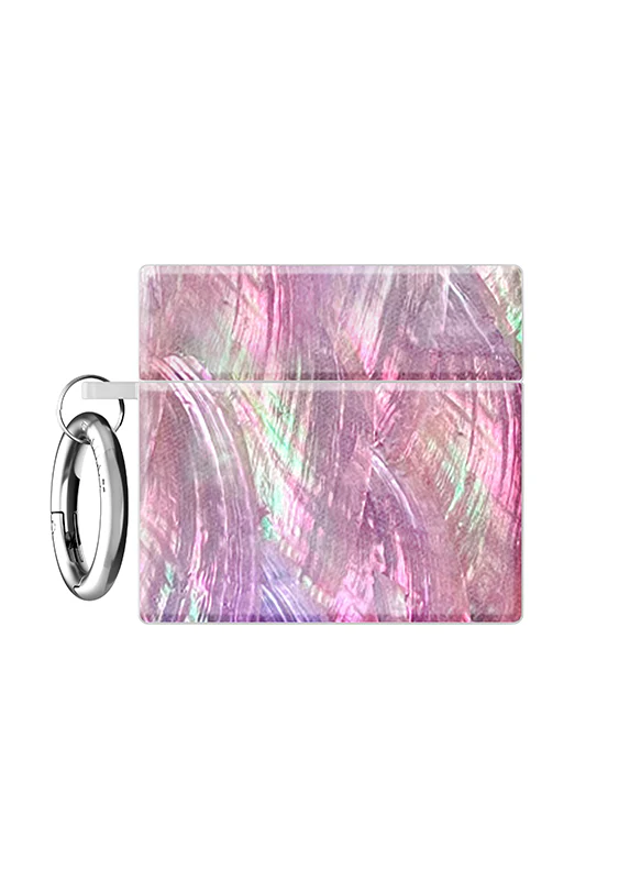 SQUARE® Pink Mother of Pearl AirPods Case - Image 6