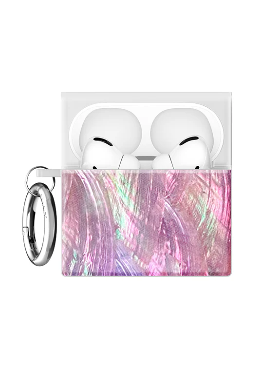 SQUARE® Pink Mother of Pearl AirPods Case - Image 7