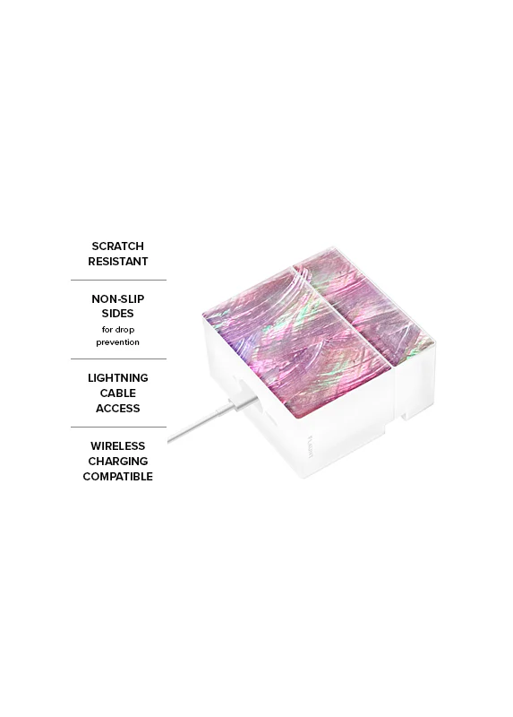 SQUARE® Pink Mother of Pearl AirPods Case - Image 9
