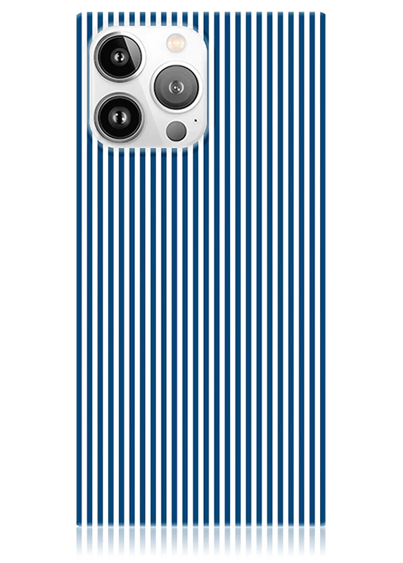 SQUARE® Blue & White Oxford Stripe iPhone Case - Image 3