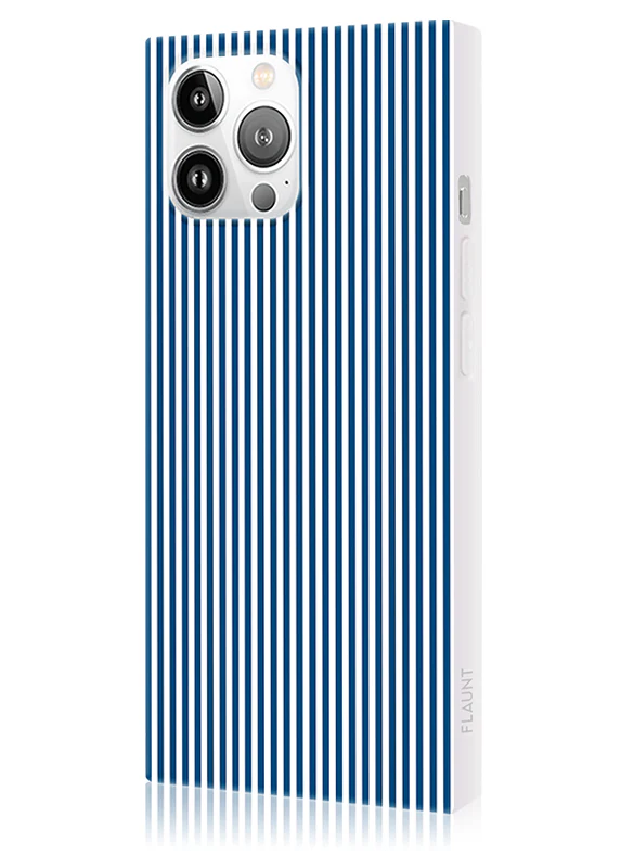 SQUARE® Blue & White Oxford Stripe iPhone Case - Image 50