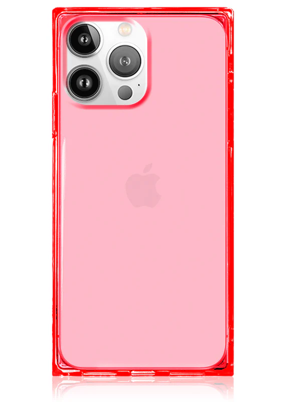 SQUARE® Clear Neon Pink iPhone Case - Image 11