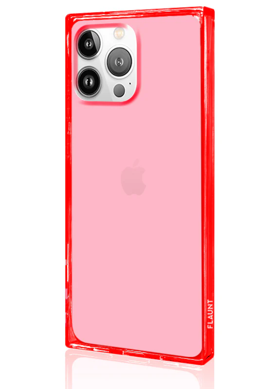 SQUARE® Clear Neon Pink iPhone Case - Image 14