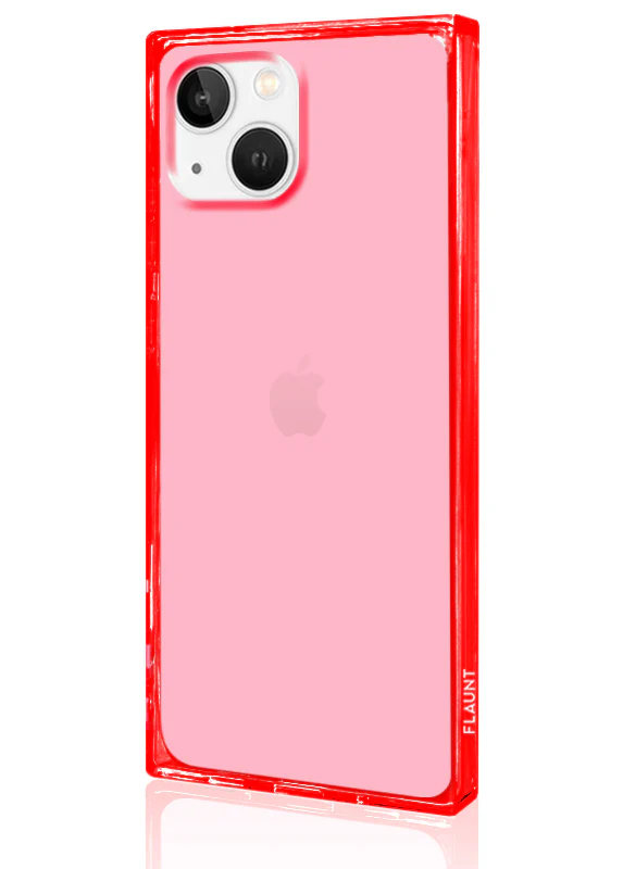 SQUARE® Clear Neon Pink iPhone Case - Image 16