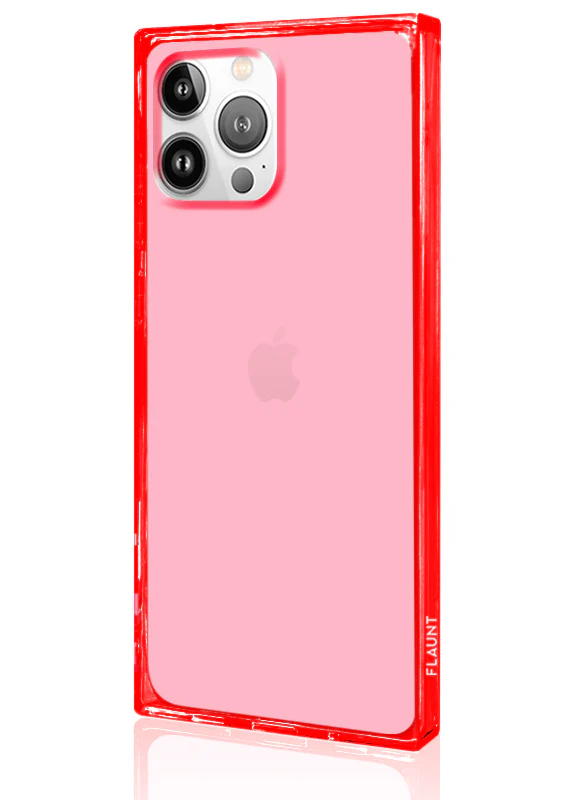 SQUARE® Clear Neon Pink iPhone Case - Image 20