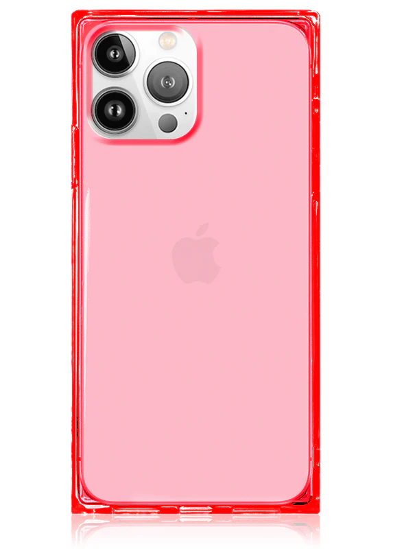 SQUARE® Clear Neon Pink iPhone Case - Image 21