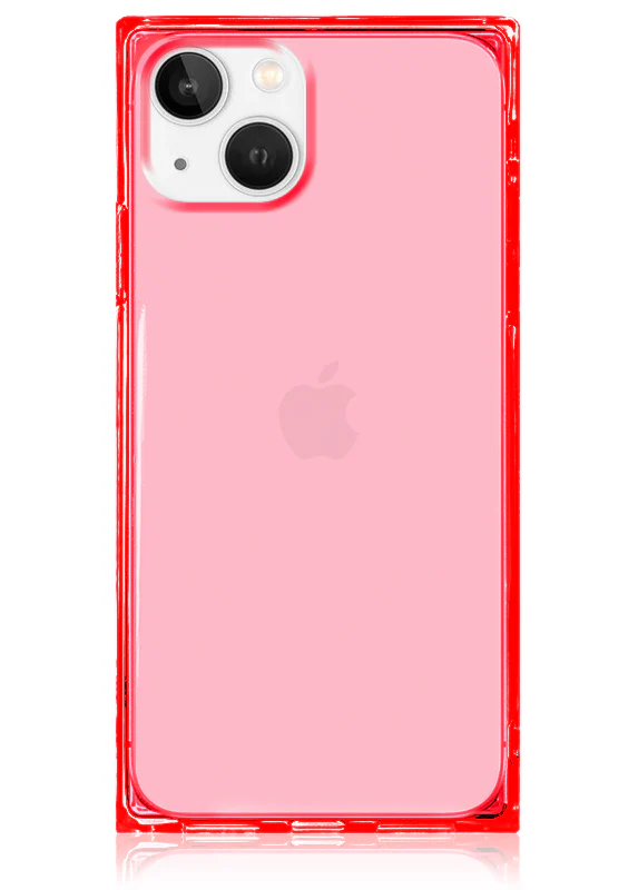 SQUARE® Clear Neon Pink iPhone Case - Image 23