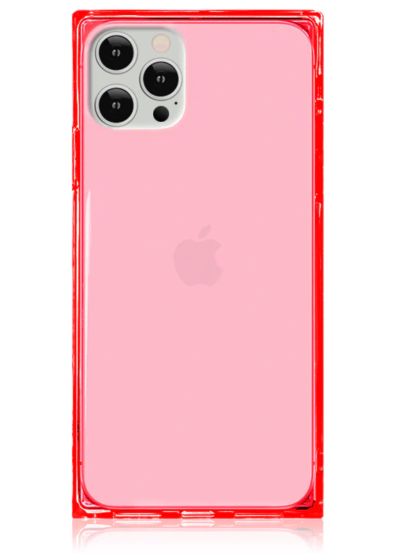 SQUARE® Clear Neon Pink iPhone Case - Image 25