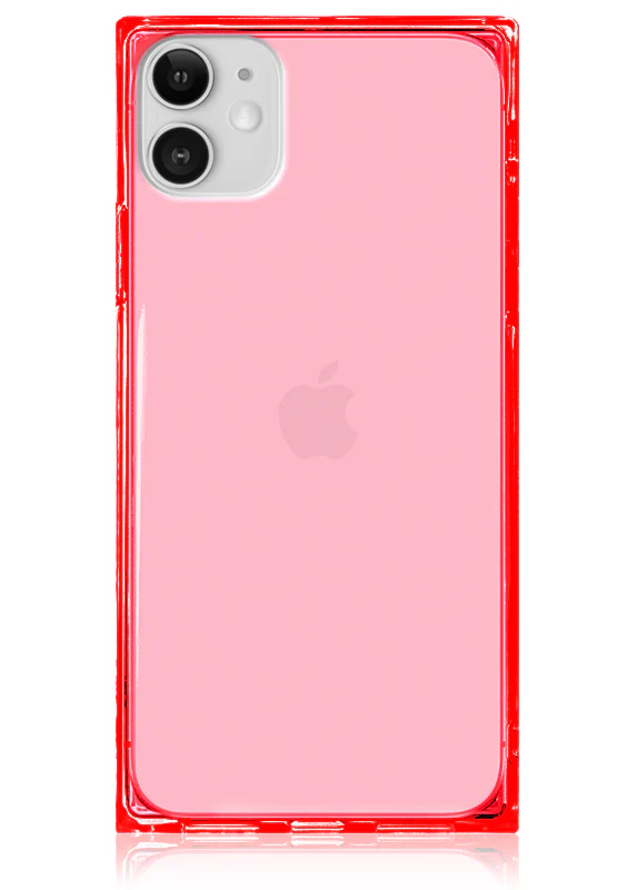 SQUARE® Clear Neon Pink iPhone Case - Image 27