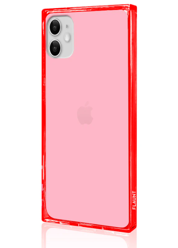 SQUARE® Clear Neon Pink iPhone Case - Image 28