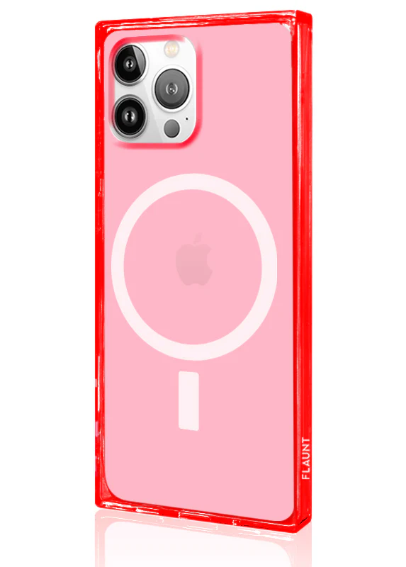 SQUARE® Clear Neon Pink iPhone Case - Image 38