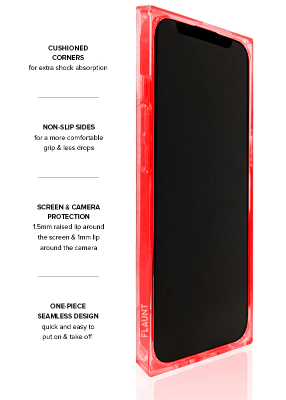 SQUARE® Clear Neon Pink iPhone Case - Image 42