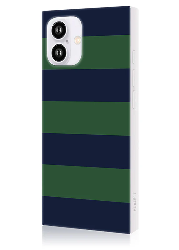 SQUARE® Navy & Green Rugby Stripe iPhone Case - Image 10