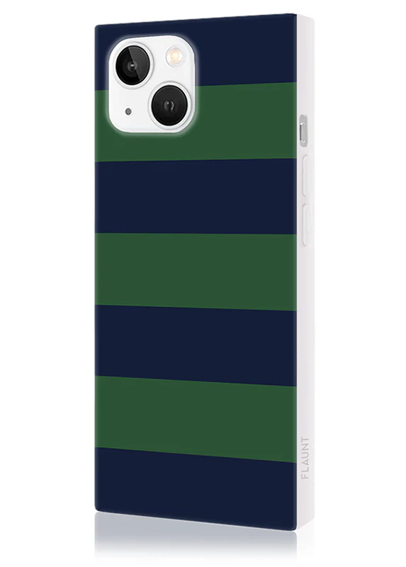 SQUARE® Navy & Green Rugby Stripe iPhone Case - Image 22