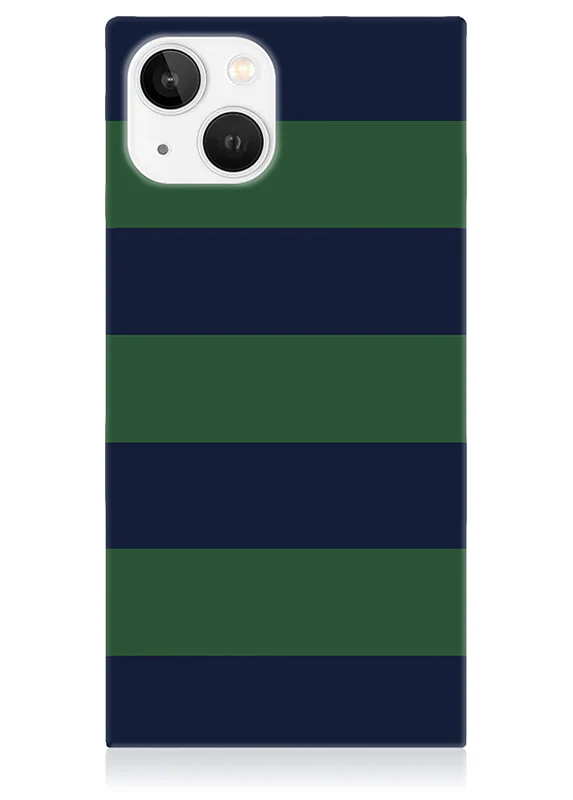 SQUARE® Navy & Green Rugby Stripe iPhone Case - Image 43
