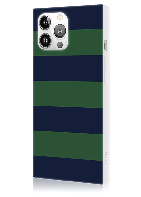 SQUARE® Navy & Green Rugby Stripe iPhone Case - Image 46