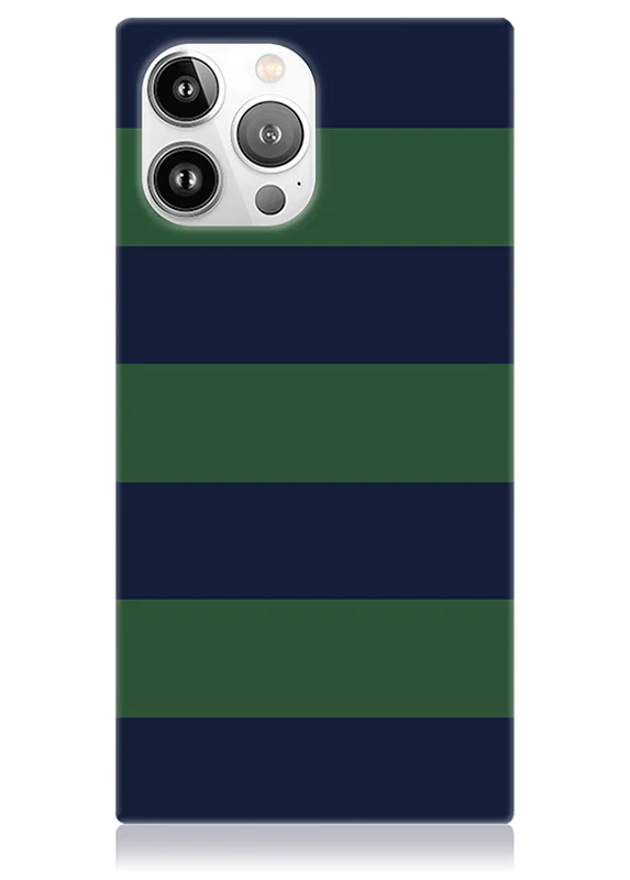 SQUARE® Navy & Green Rugby Stripe iPhone Case - Image 47