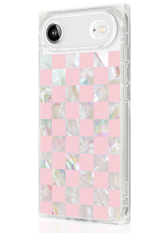 SQUARE® Pink Checkered Mother of Pearl iPhone Case - Image 20
