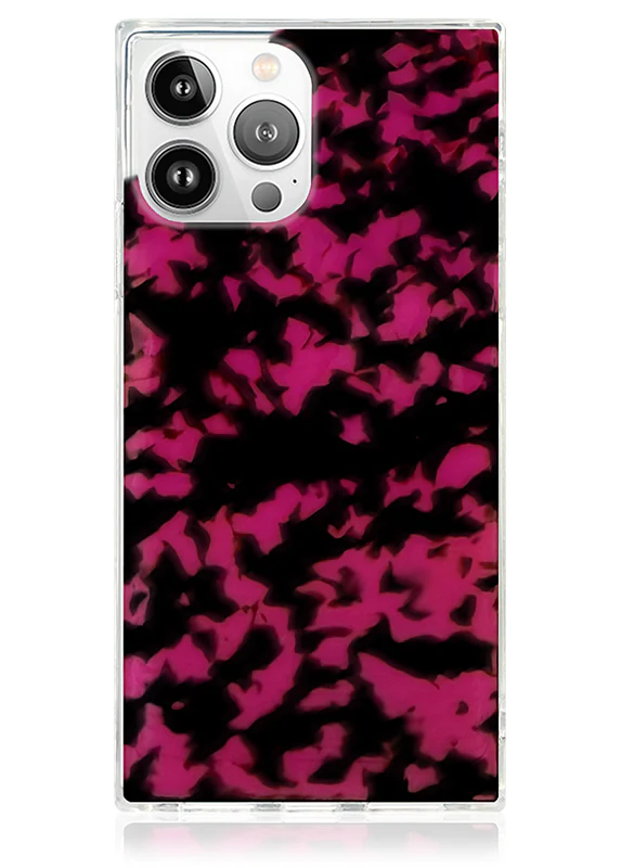 SQUARE® Raspberry Tortoise Shell iPhone Case - Image 3