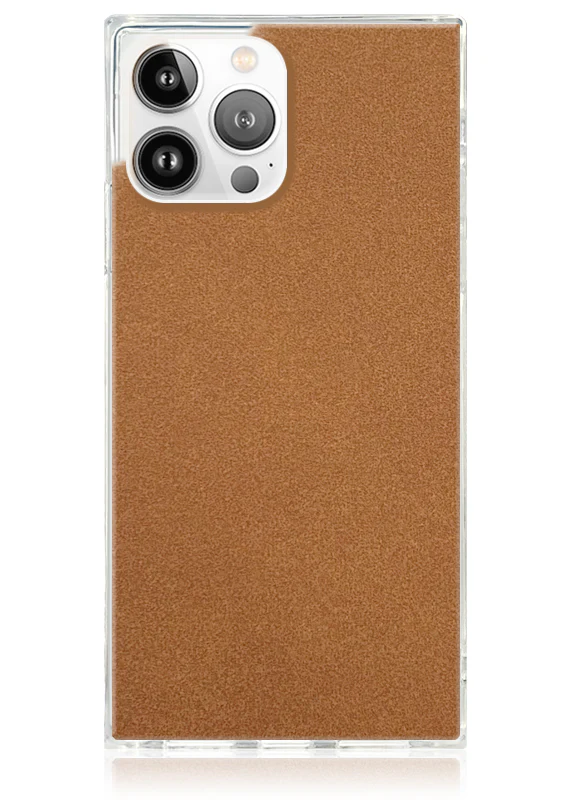 SQUARE® Tan Suede Faux Leather iPhone Case - Image 14