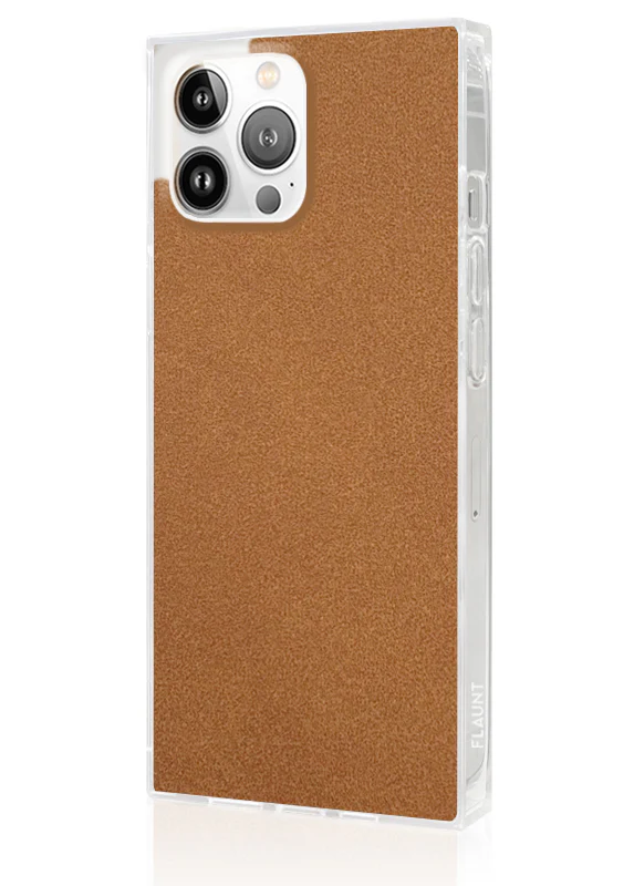 SQUARE® Tan Suede Faux Leather iPhone Case - Image 31