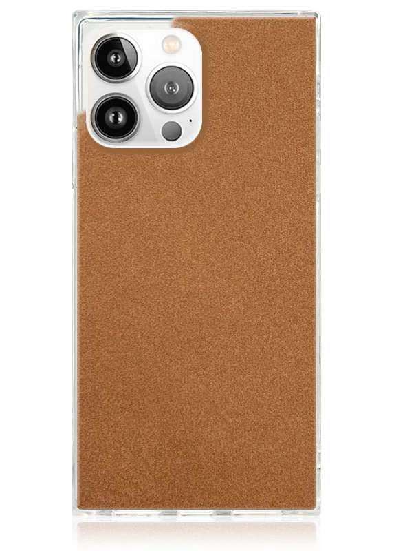 SQUARE® Tan Suede Faux Leather iPhone Case - Image 7