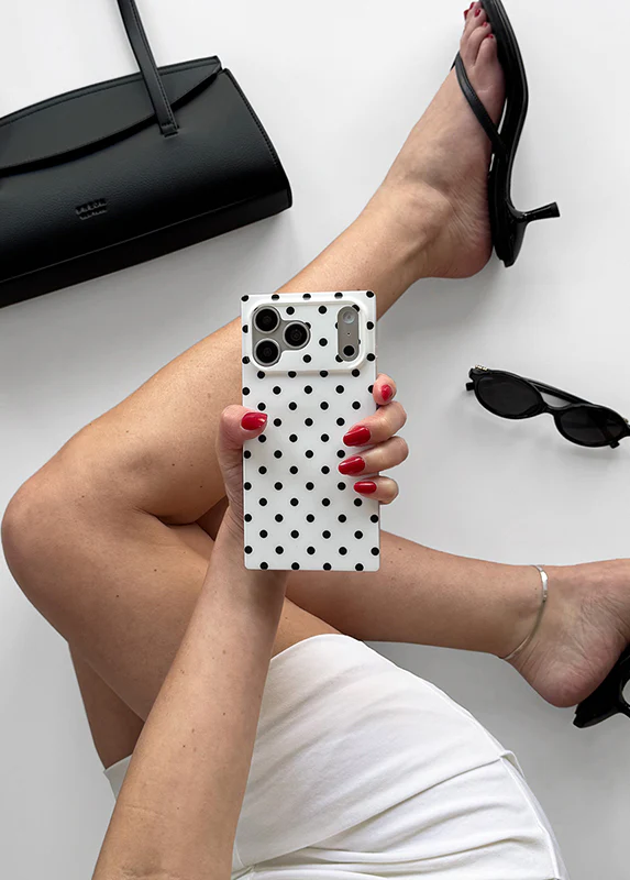 SQUARE® White Polka Dot iPhone Case - Image 37