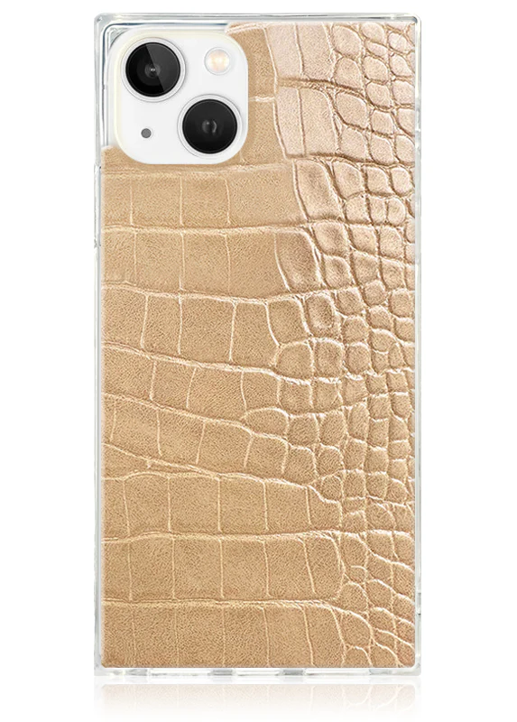 SQUARE® Tan Crocodile Faux Leather iPhone Case - Image 47