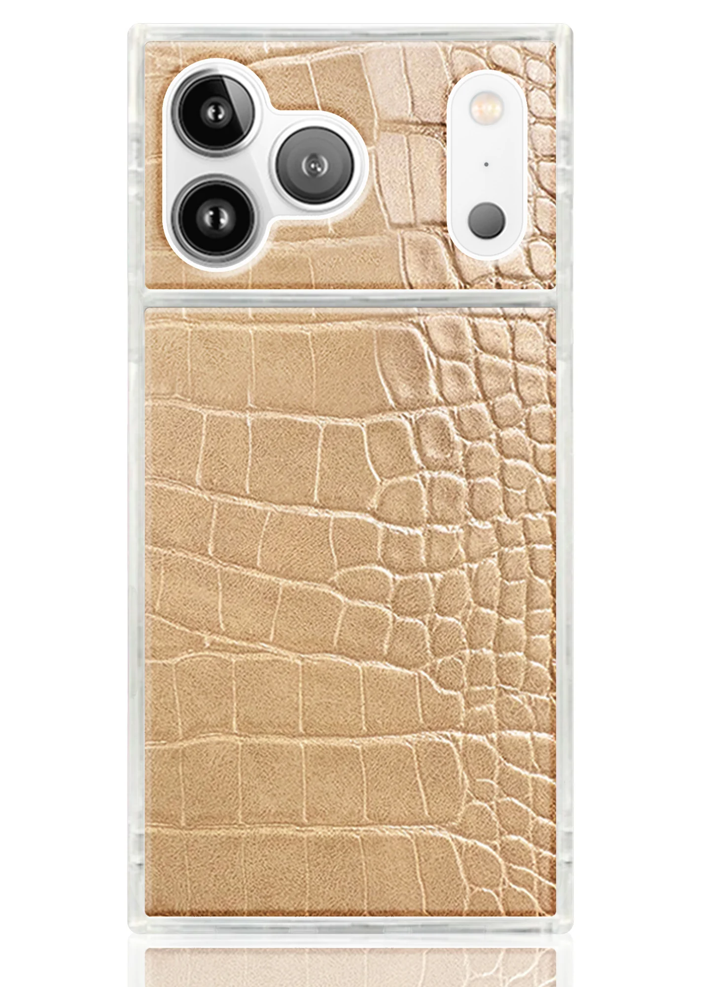 SQUARE® Tan Crocodile Faux Leather iPhone Case - Image 65