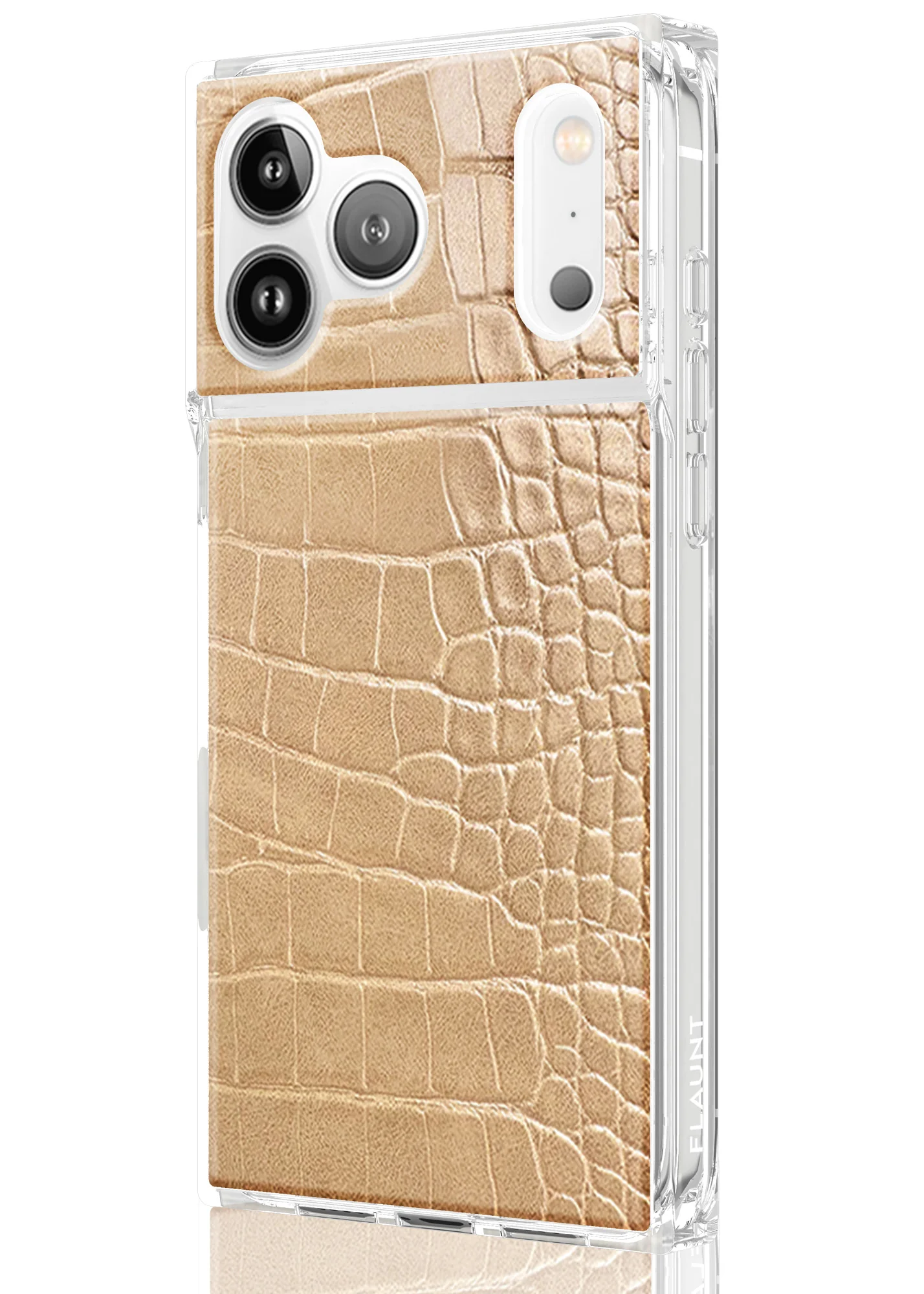 SQUARE® Tan Crocodile Faux Leather iPhone Case - Image 66