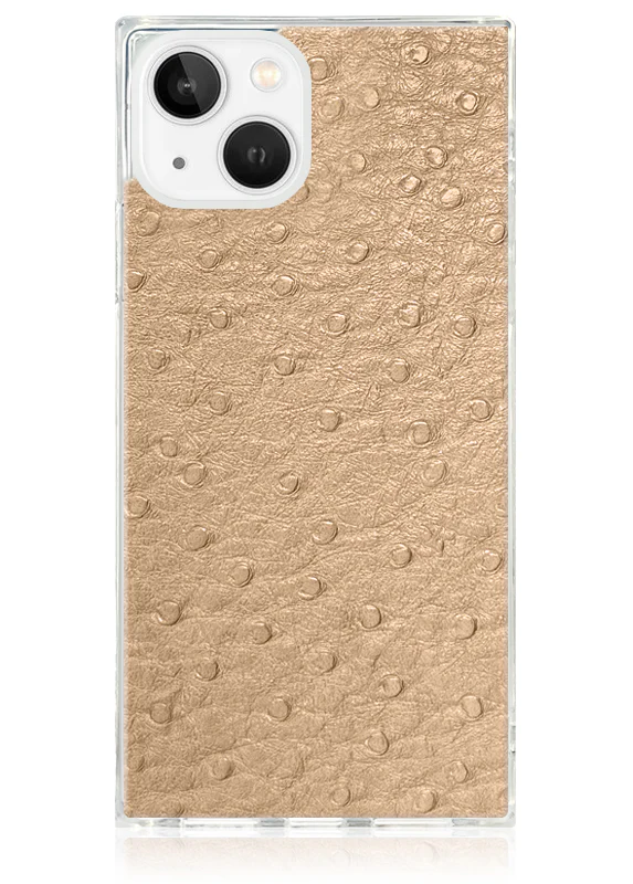SQUARE® Tan Ostrich Faux Leather iPhone Case - Image 23