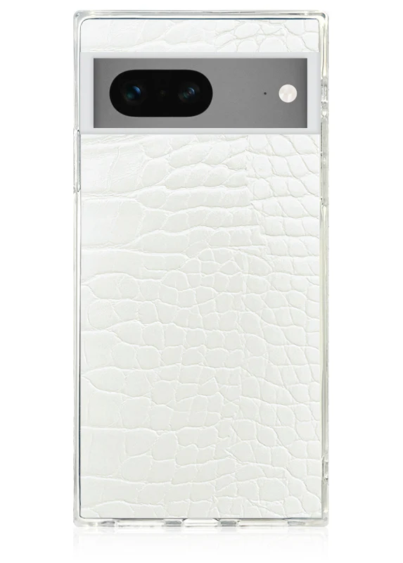 SQUARE® White Crocodile Faux Leather Pixel Case - Image 3
