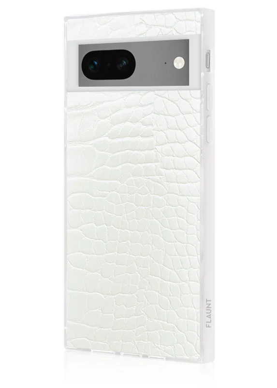 SQUARE® White Crocodile Faux Leather Pixel Case - Image 4