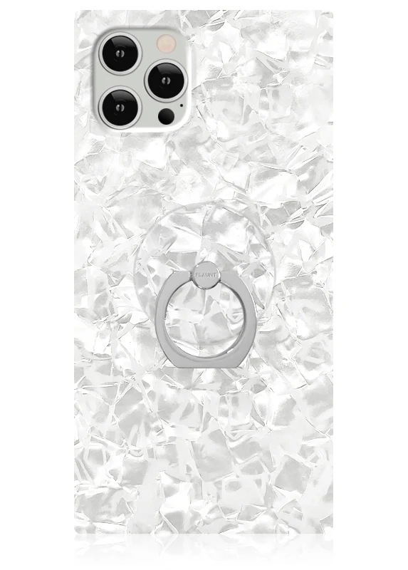 White Pearl Adhesive Phone Ring Stand - Image 3